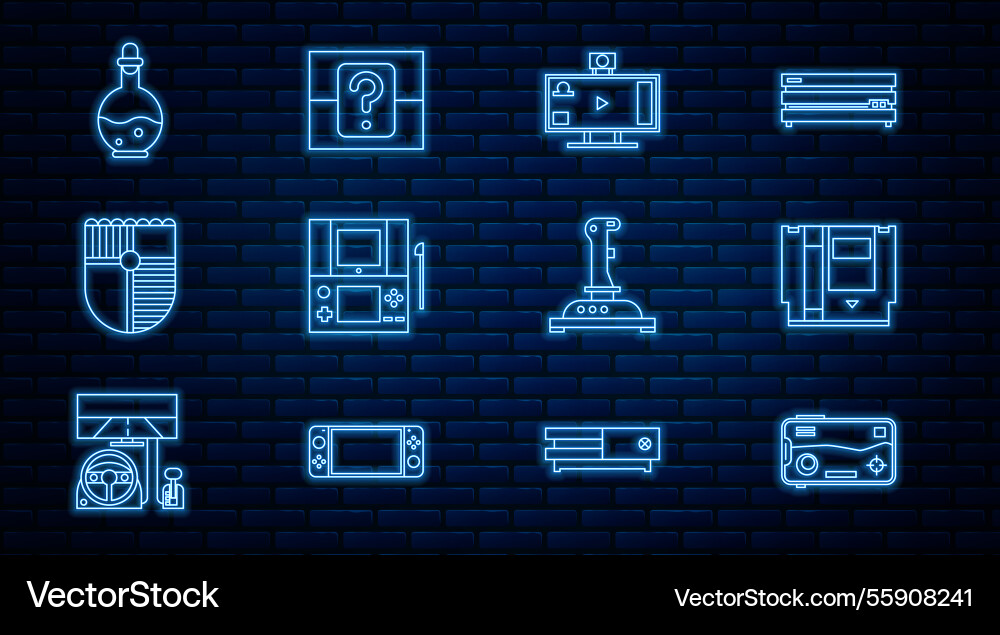 Set line mobile and playing in game cartridge Set line mobile and playing in game cartridge vector image