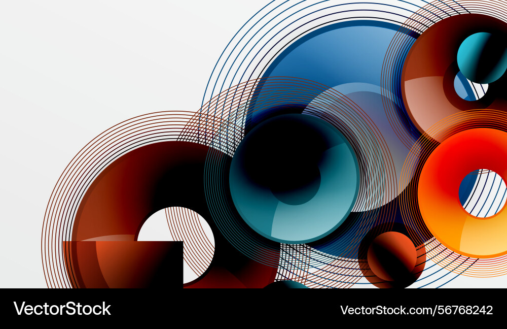 Abstract design features overlapping circles Vector Image