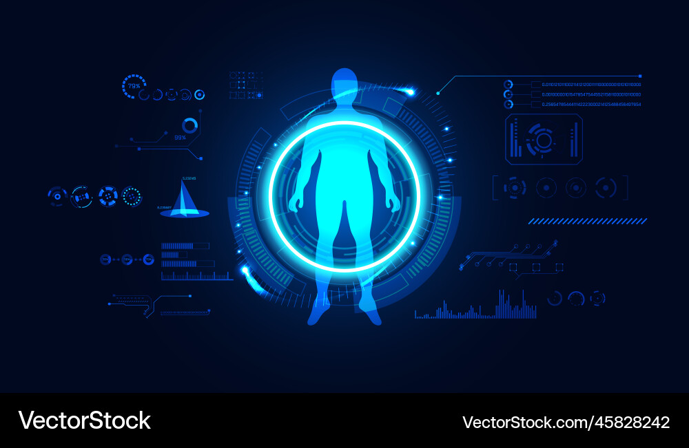 Abstrakte menschliche Wissenschaft ist digital hud Abstrakte menschliche Wissenschaft ist digital hud vektorbild