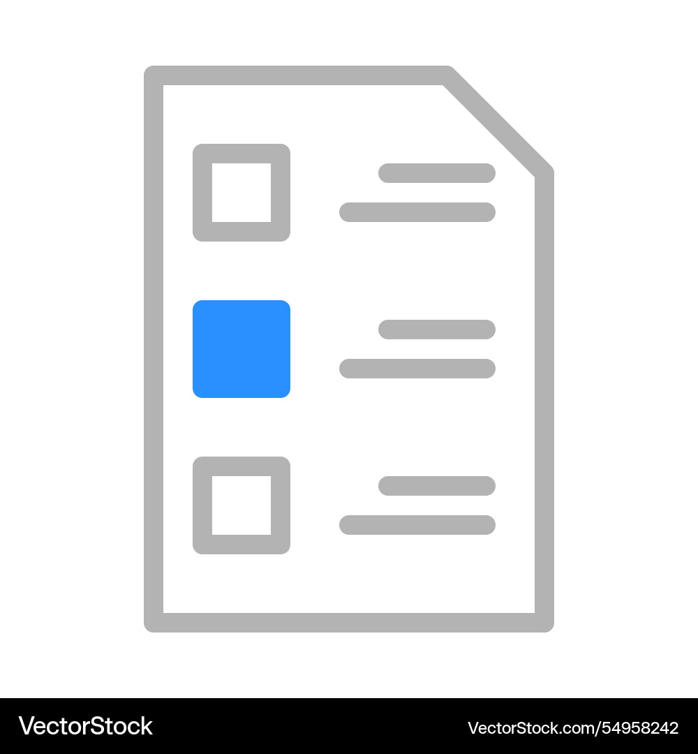 Document with checkboxes form checklist Document with checkboxes form checklist Vector Image