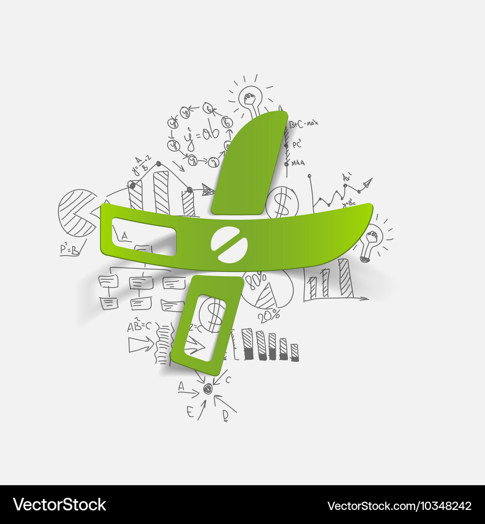 Drawing business formulas scissors Vector Image