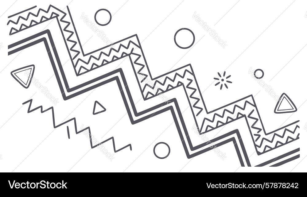 Dynamic abstract zigzag and star pattern vector image