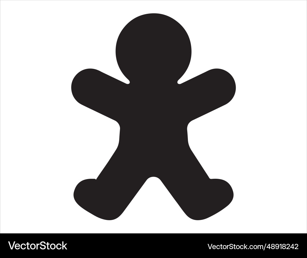 Gingerbread man silhouette Gingerbread man silhouette vector image