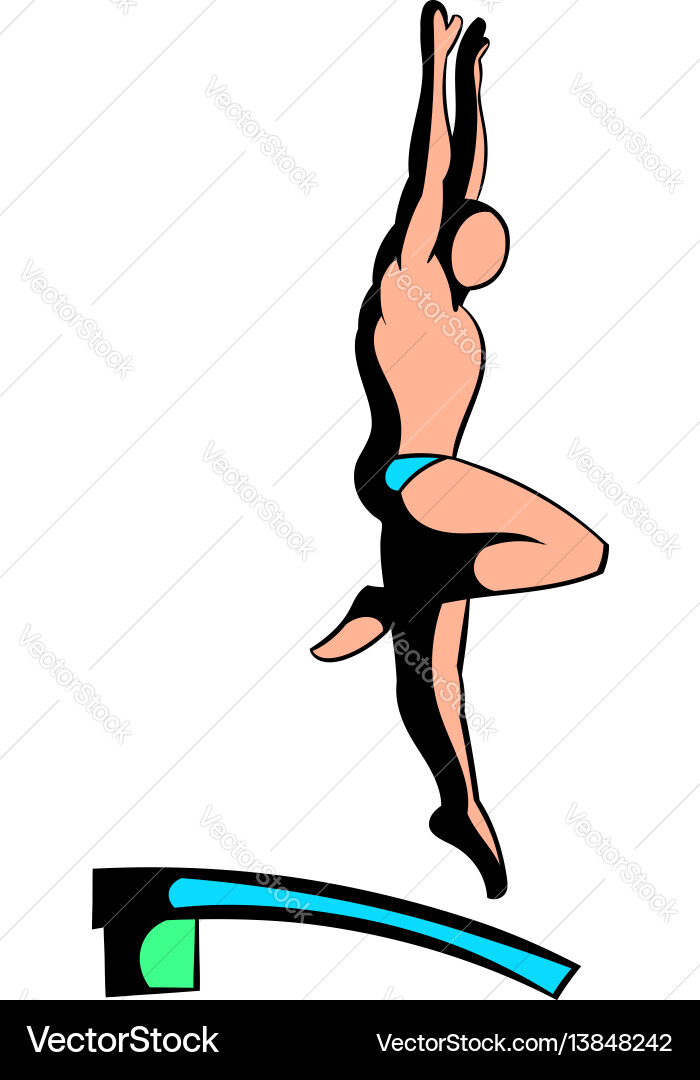 Man Diving into Pool Vector Image
