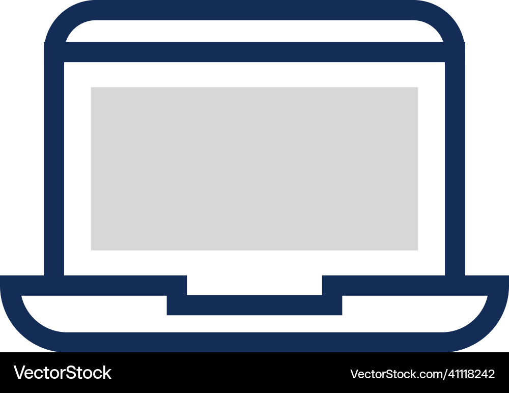 Open laptop with blank screen notebook linear Open laptop with blank screen notebook linear vector image