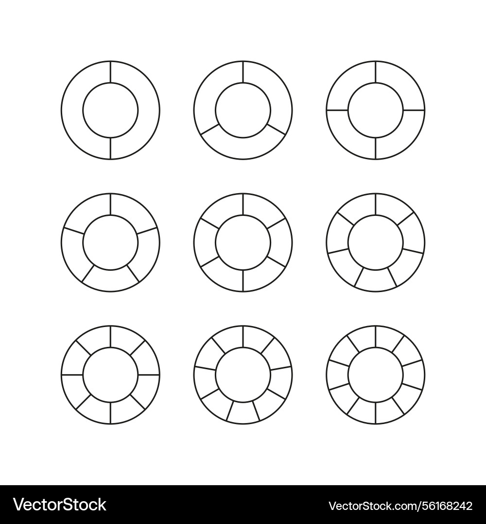 Round structure graph set of outline circular Round structure graph set of outline circular vector image