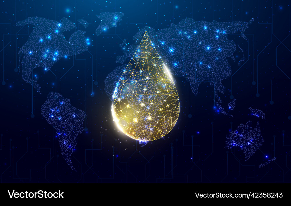 A drop of oil with map the globe price A drop of oil with map the globe price Vector Image