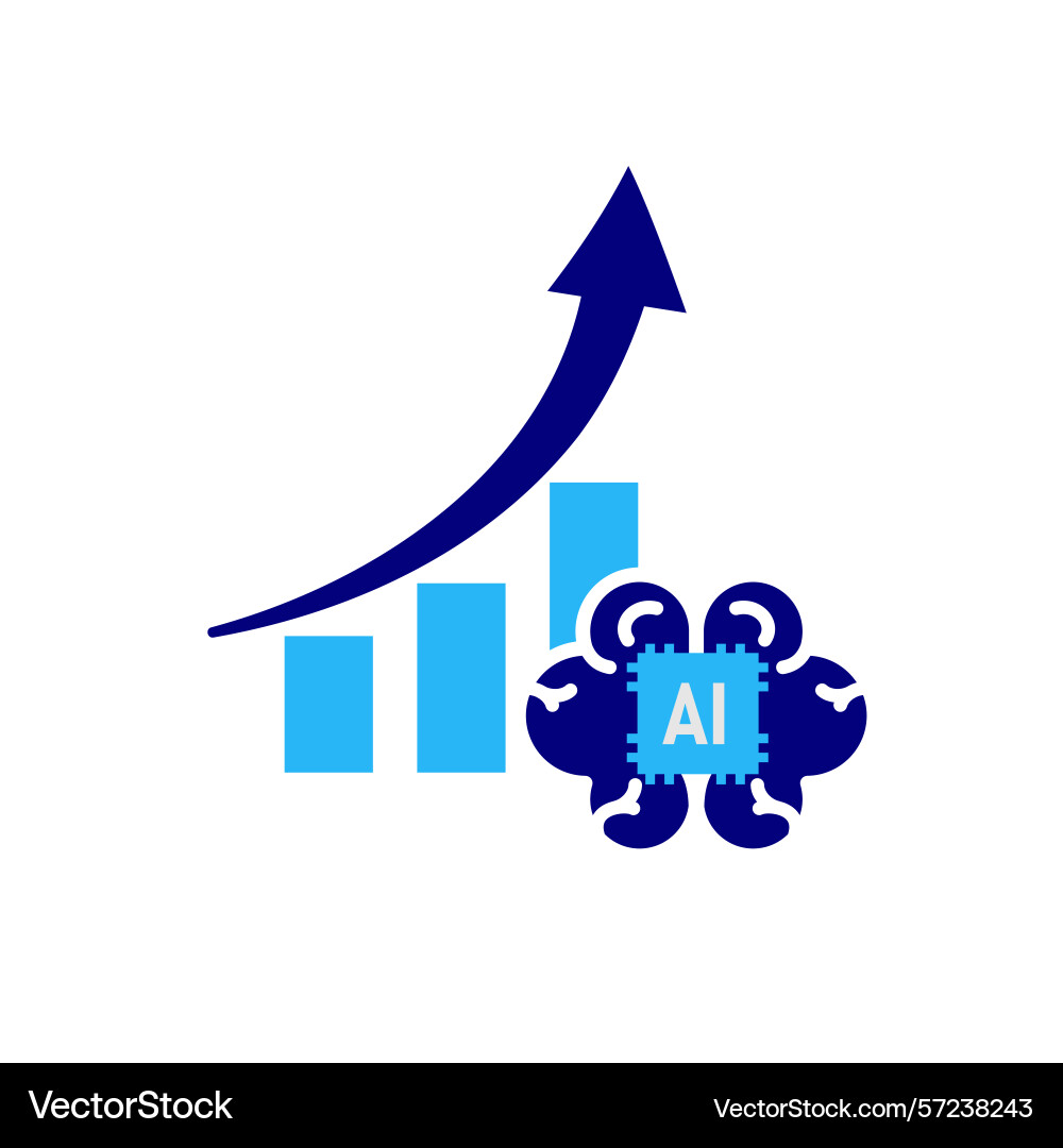 Automation icon ai data analysis symbol brain vector image