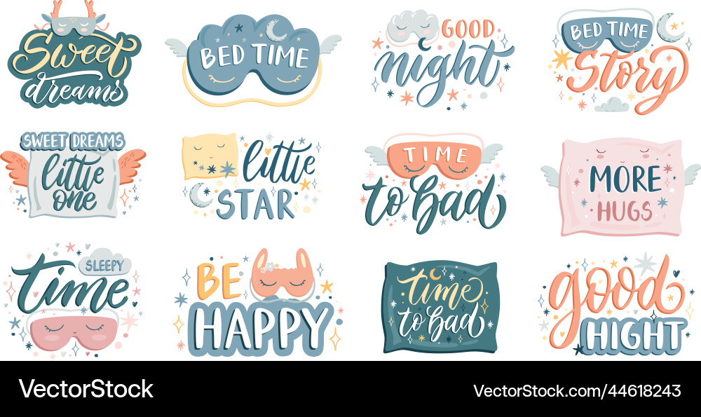 Bedtime slogan sleep mask with good night Bedtime slogan sleep mask with good night vector image