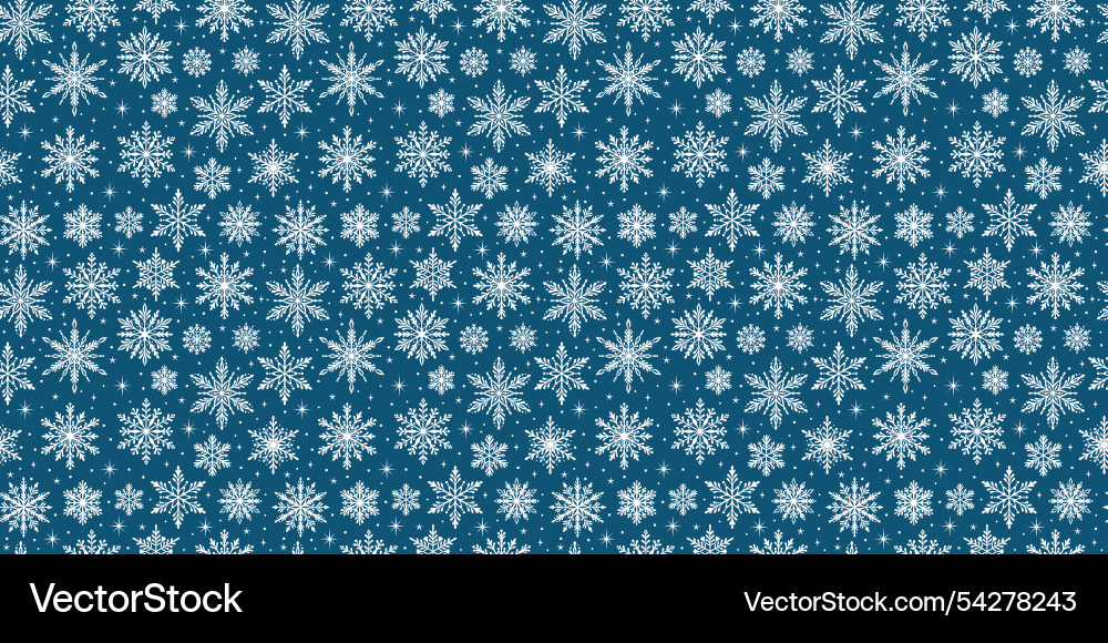 Blue snowflake repeat pattern seamless background Blue snowflake repeat pattern seamless background vector image