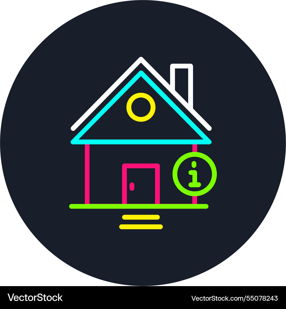 Information point line multi color icon Vector Image