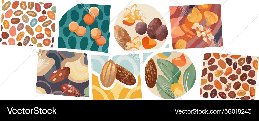 Nut Mosaic Pattern Vector Image