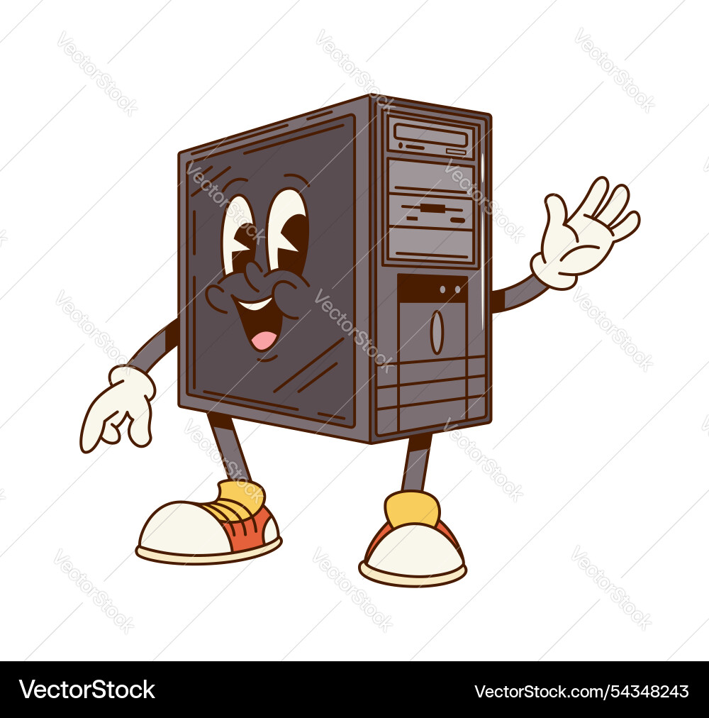 Retro Computer Character vector image