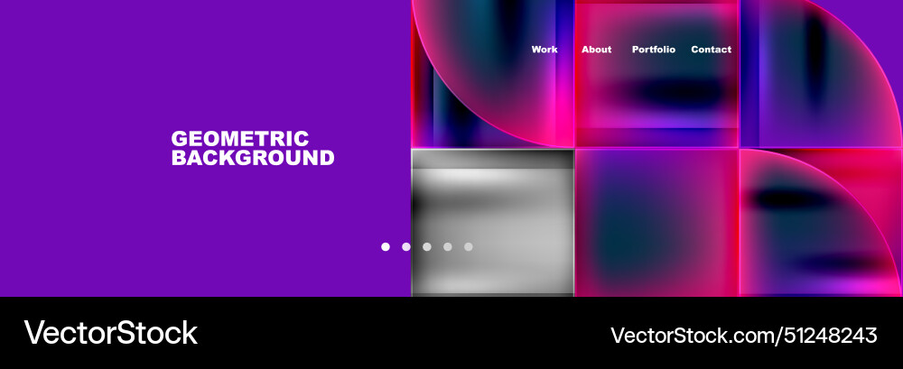 Round triangles and squares web site page template Vector Image