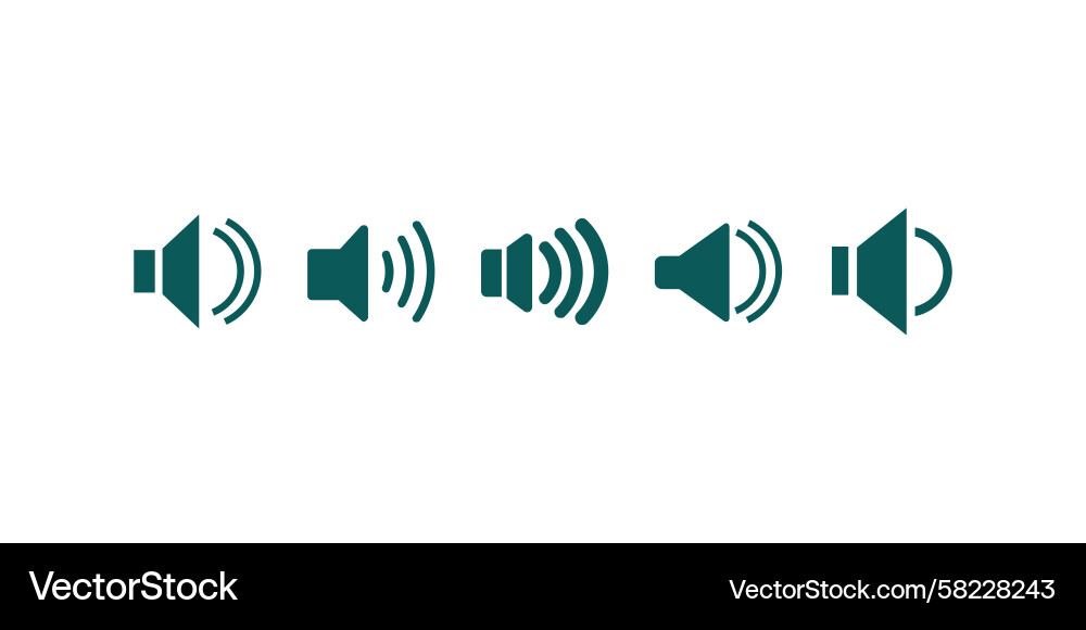 Sound Level Icons - Volume Signals Vector Image
