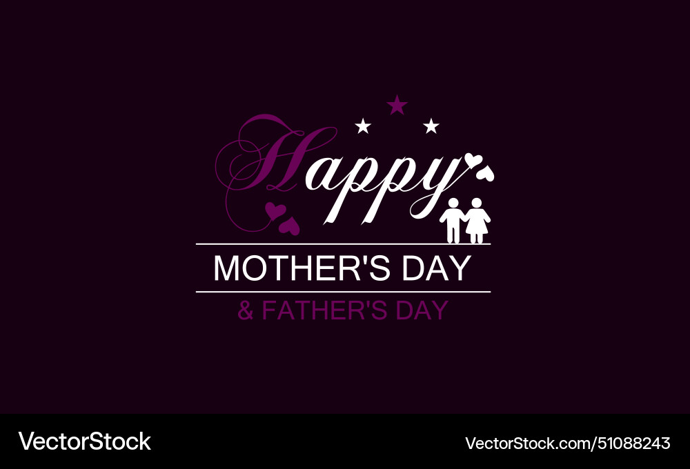 Stylish design for honoring mom and dad Royalty Free Vector