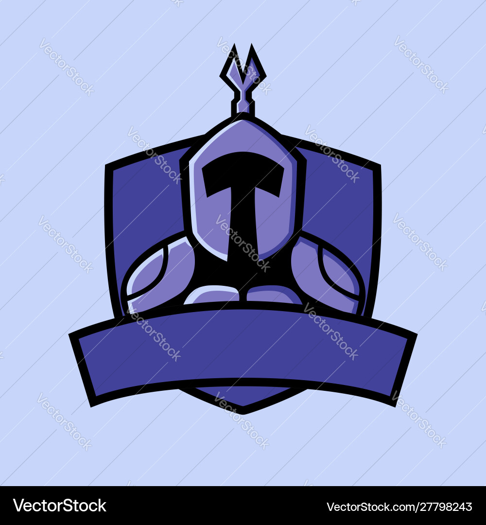 Titan with shield badge sport logo Titan with shield badge sport logo vector image