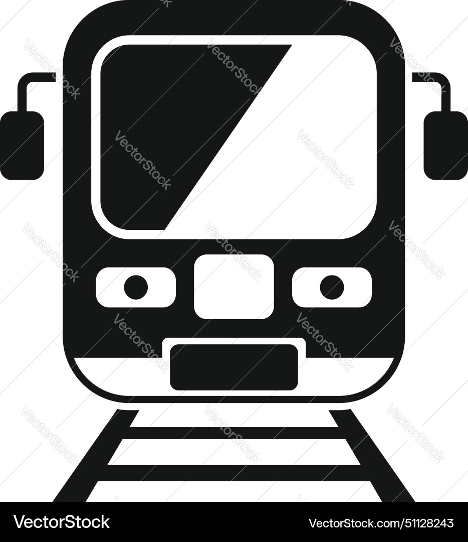 Train on rails icon simple railway Train on rails icon simple railway Vector Image