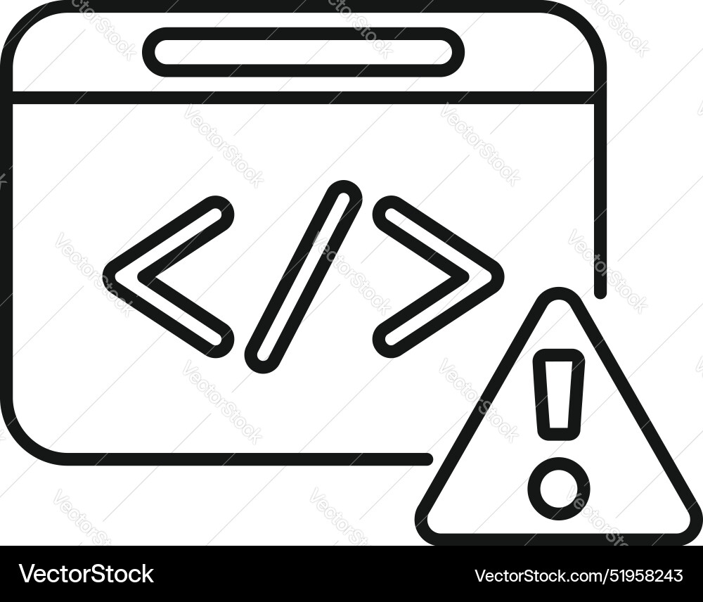 Web development error warning sign with code Web development error warning sign with code vector image