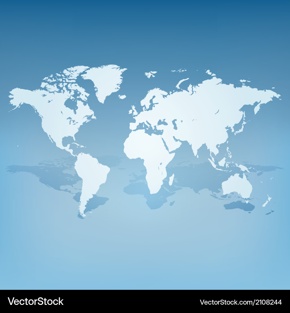 3D World Map with Shadow vector image