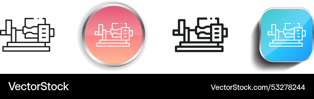 Crafting icon thin linear regular and button Vector Image