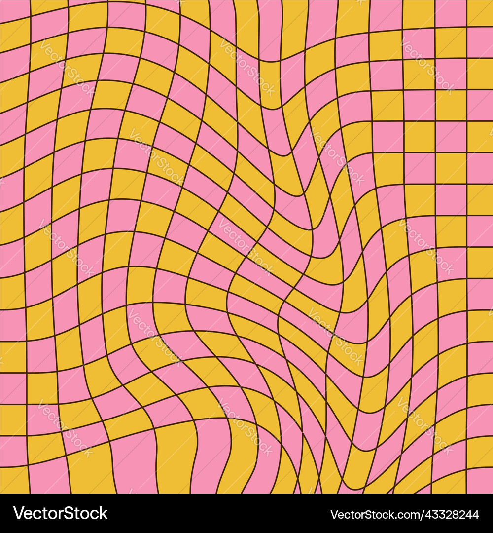 Retro Checkered Pattern - 70s Style vector image
