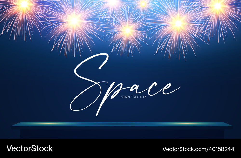 Shining empty space with fireworks presentation Shining empty space with fireworks presentation vector image