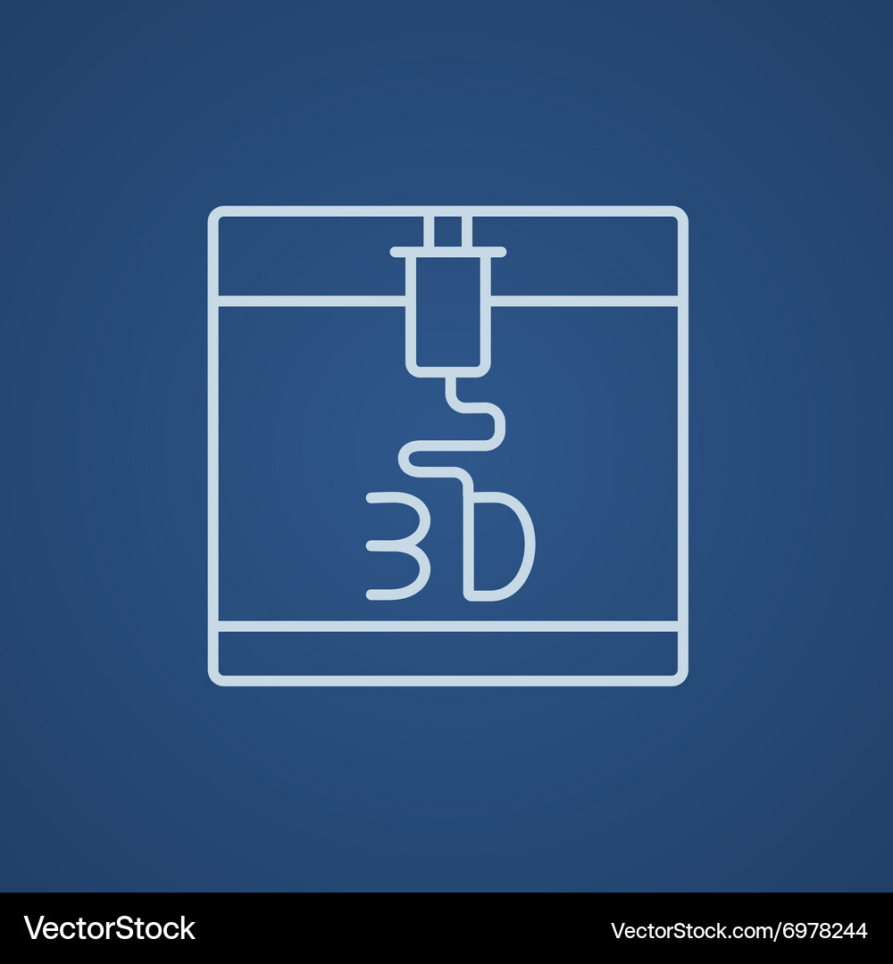 Tree d printing line icon Vector Image