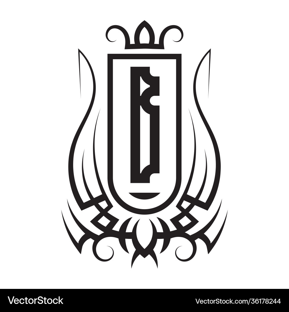 Tribal monogram design with letter b gothic Tribal monogram design with letter b gothic vector image