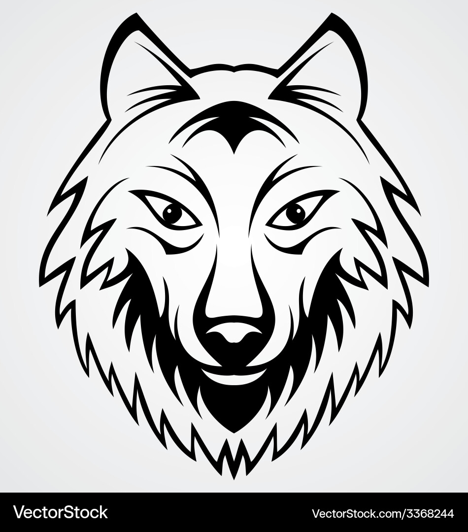 Wolf Head Tattoo Design Vector Image