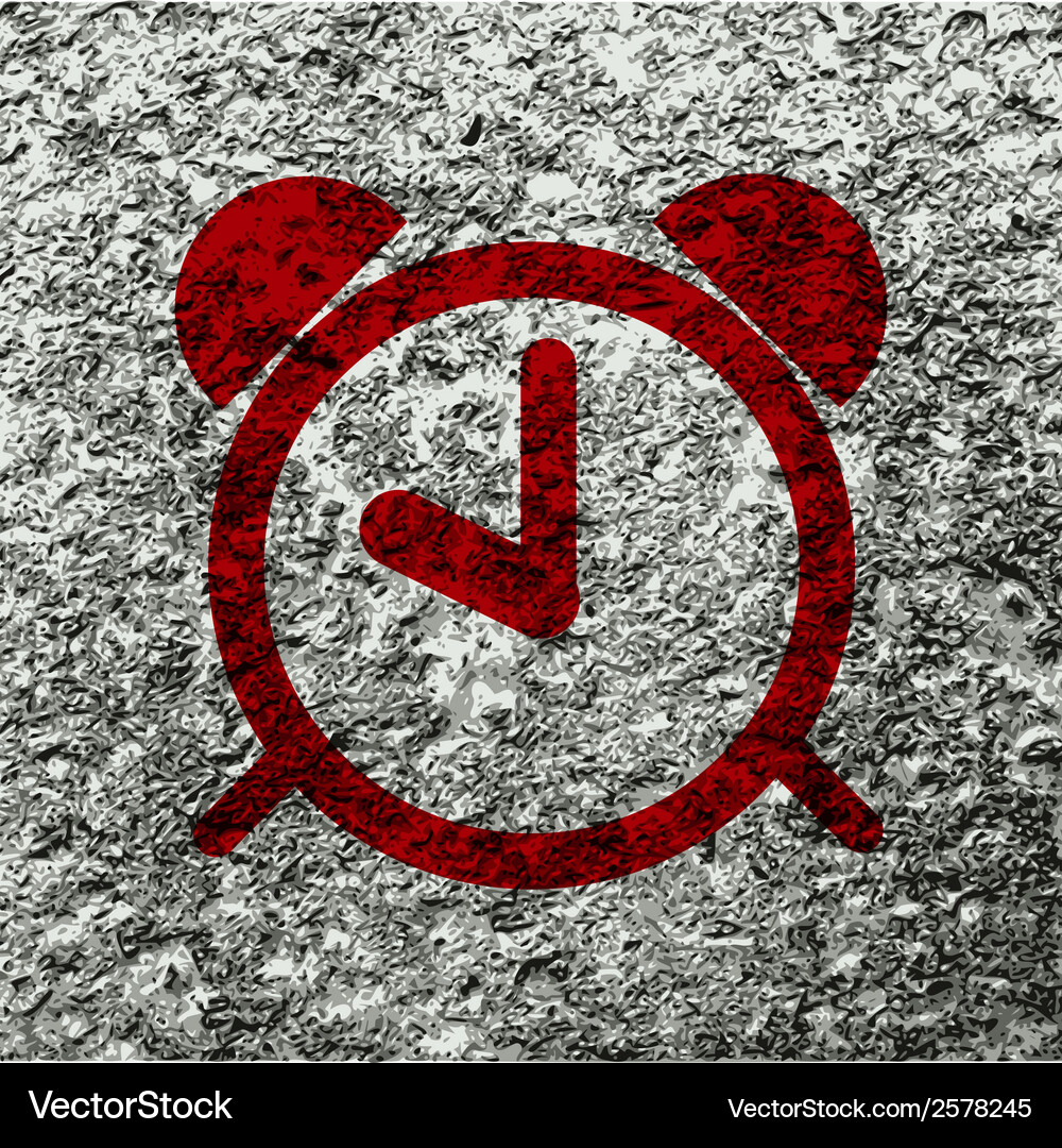 Alarm clock flat modern web button and space Vector Image