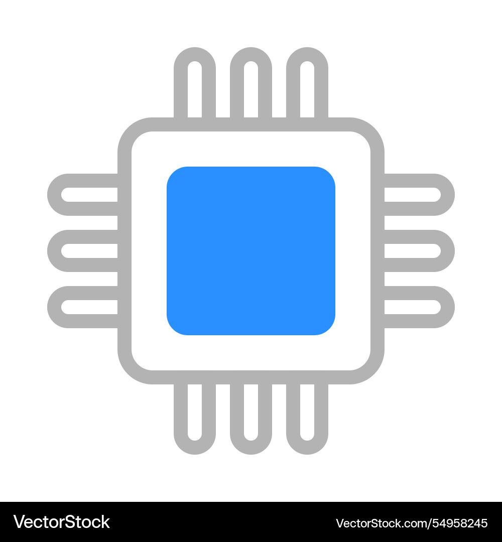 Cpu chip icon modern technology microchip circuit vector image