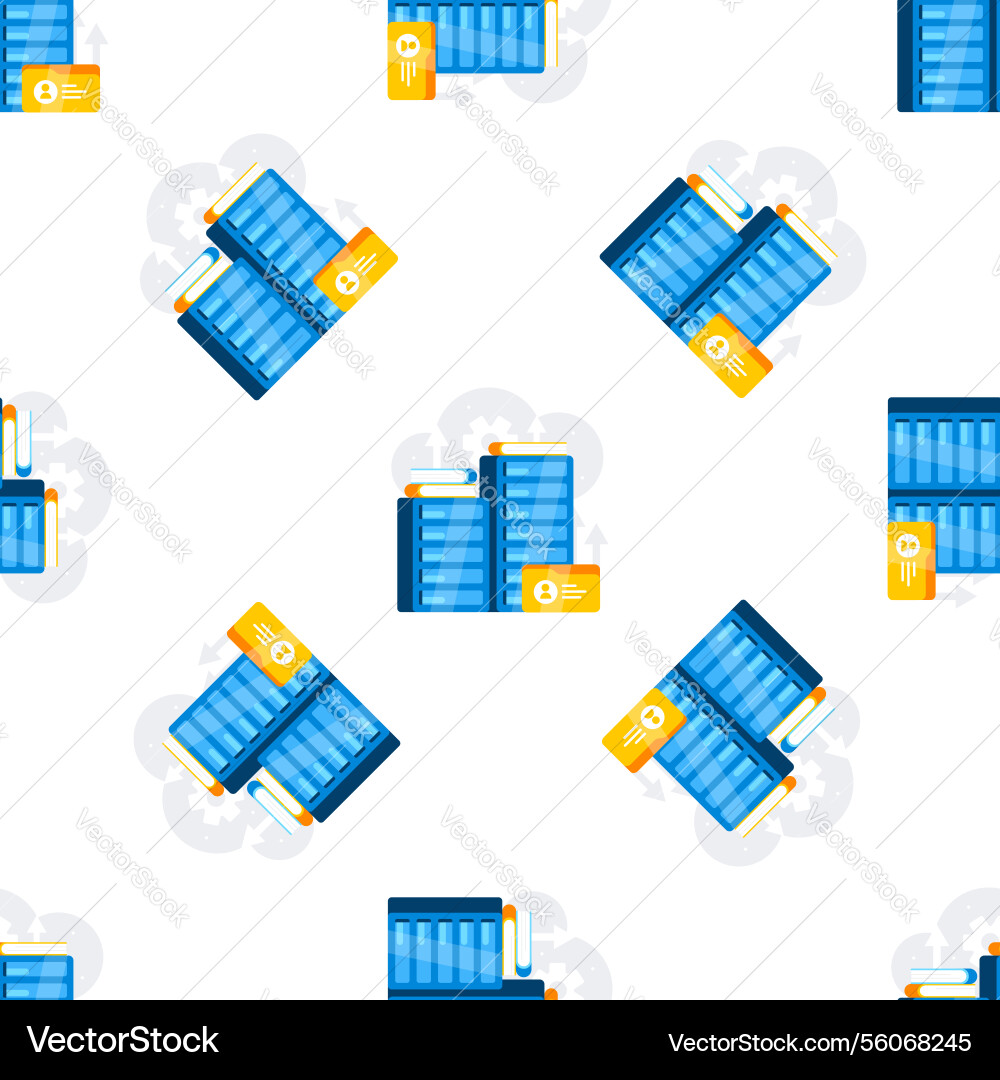 Database server racks and books representing Database server racks and books representing vector image