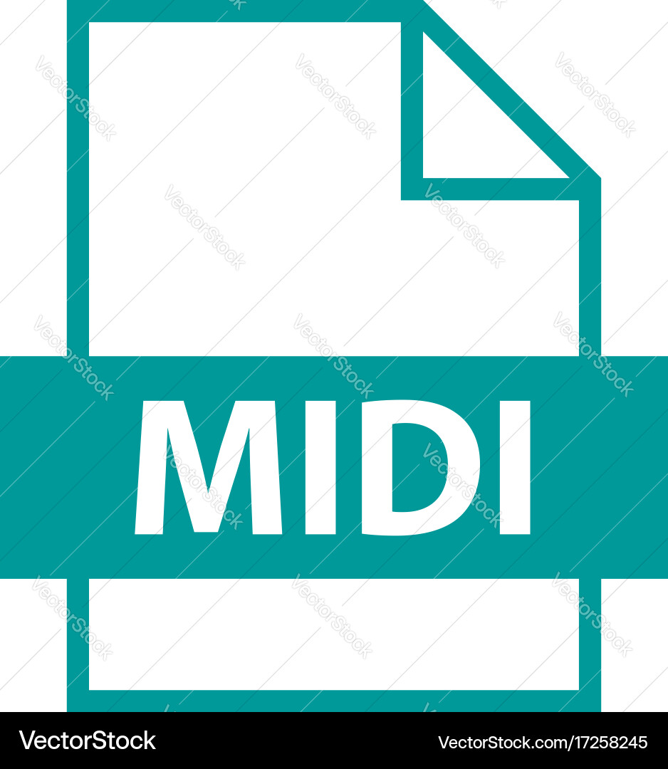 File name extension midi type vector image