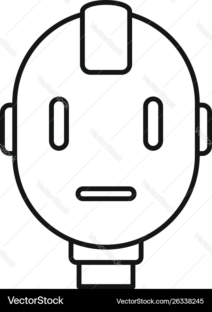 Head robot icon outline style Head robot icon outline style vector image