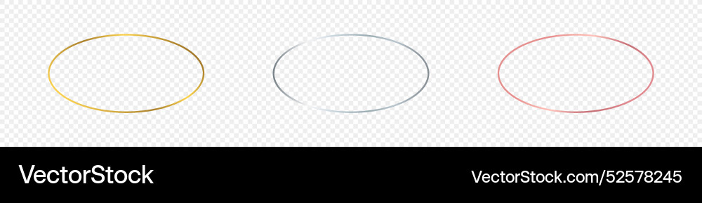 Set of three oval shape frames Vector Image