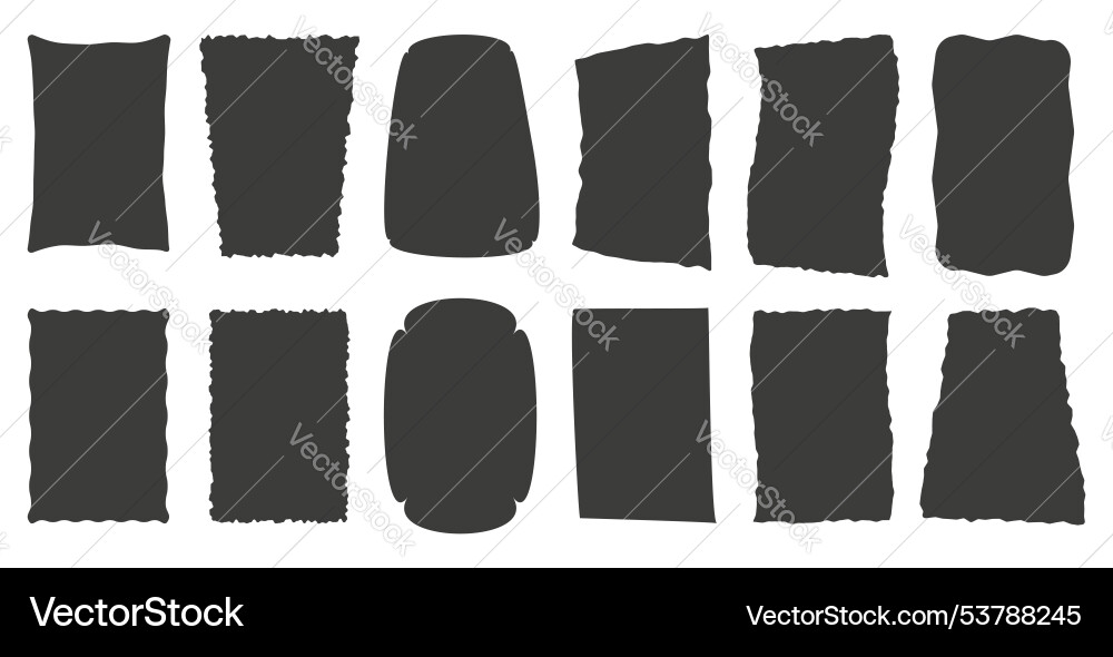 Squiggle story frames with zigzag and wavy edges Squiggle story frames with zigzag and wavy edges vector image