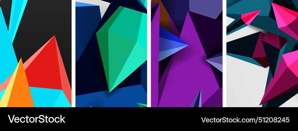 Triangle abstract concepts poster set Vector Image