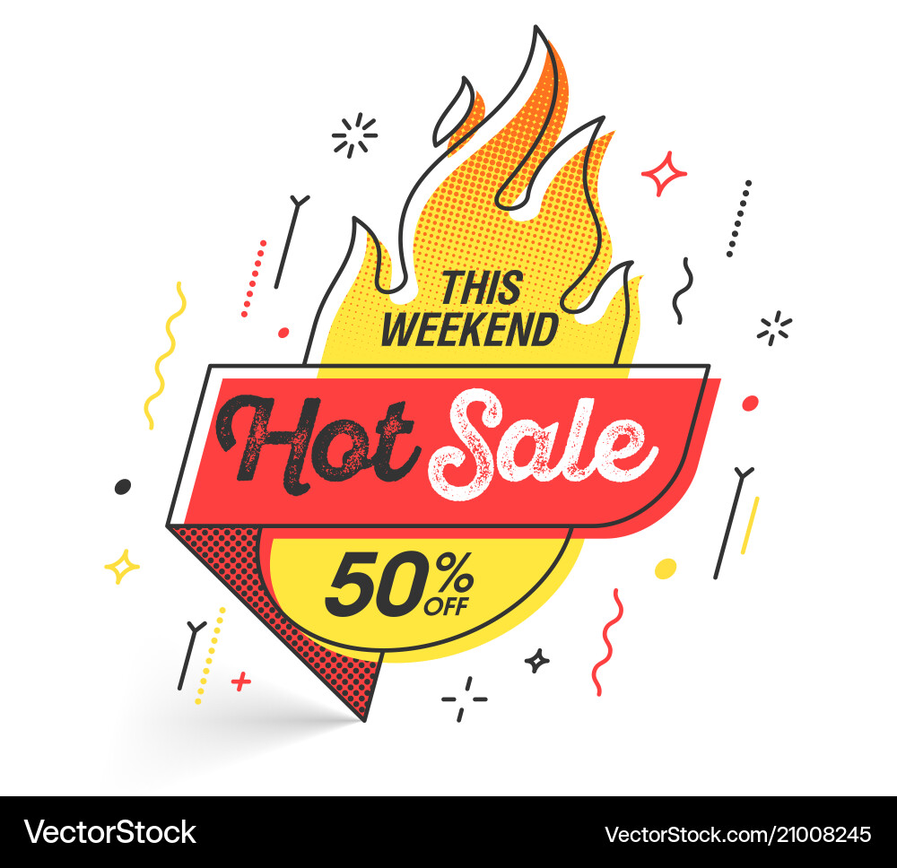 Weekend hot sale banner template in flat trendy Weekend hot sale banner template in flat trendy vector image