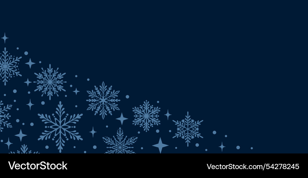Winter greeting side frame snowflake background Vector Image