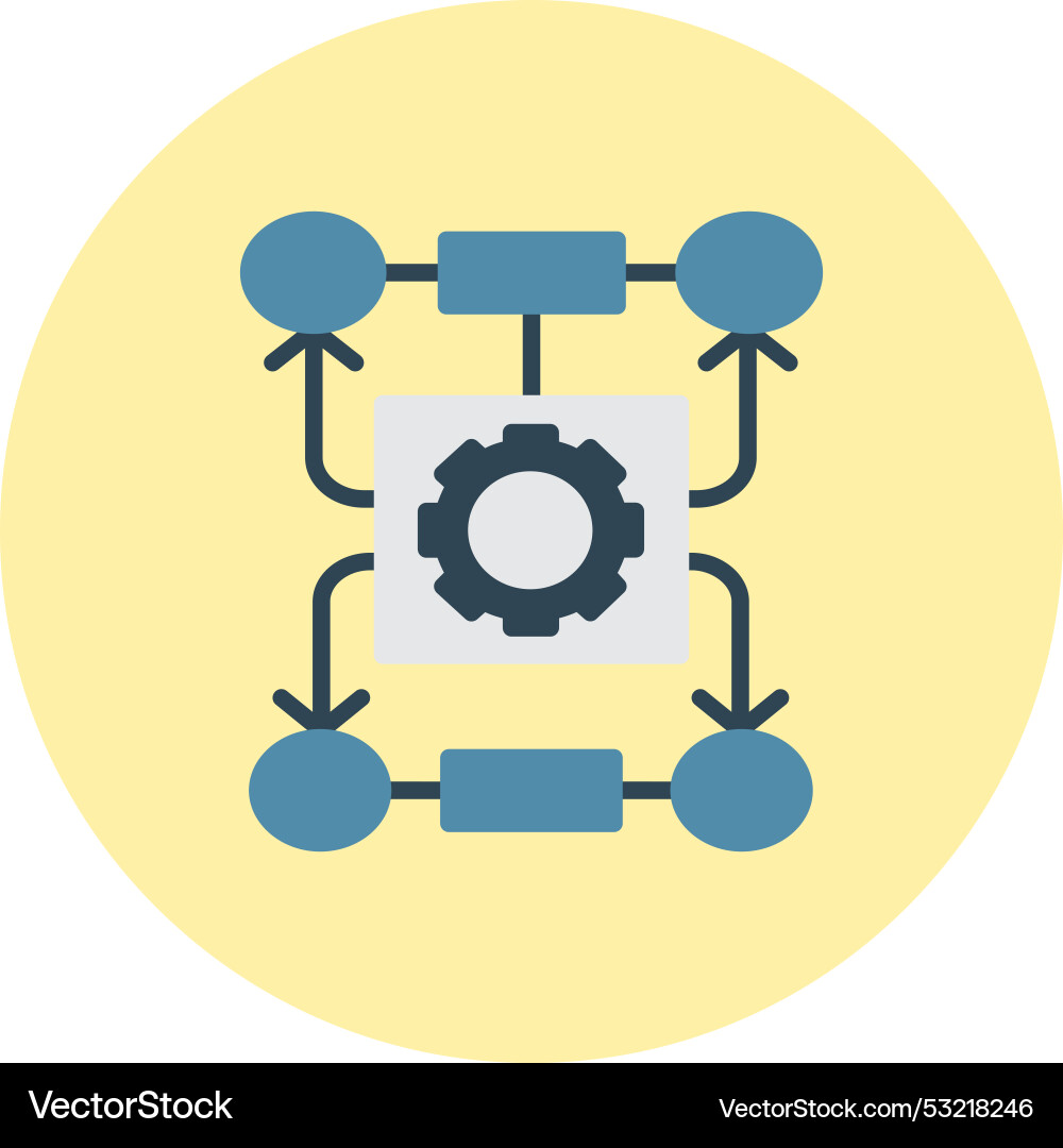 Algorithm flat circle icon Vector Image
