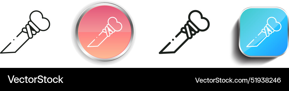 Bone icon thin linear regular and button style vector image