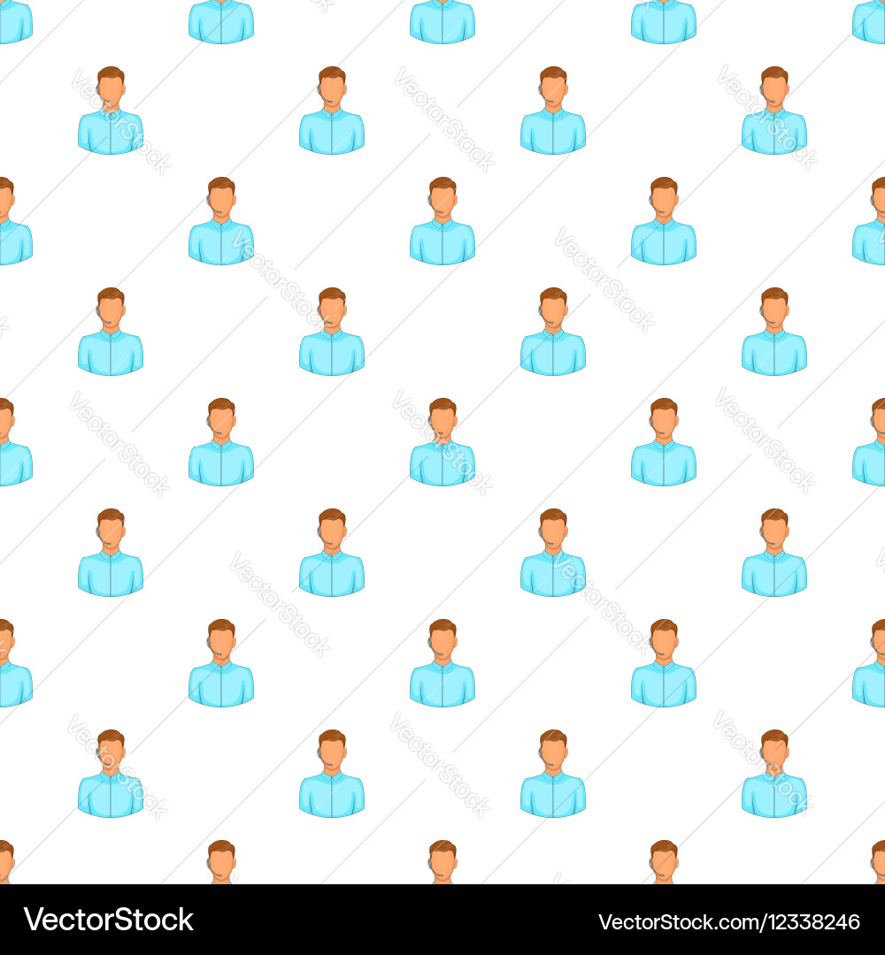 Call center operator pattern cartoon style vector image