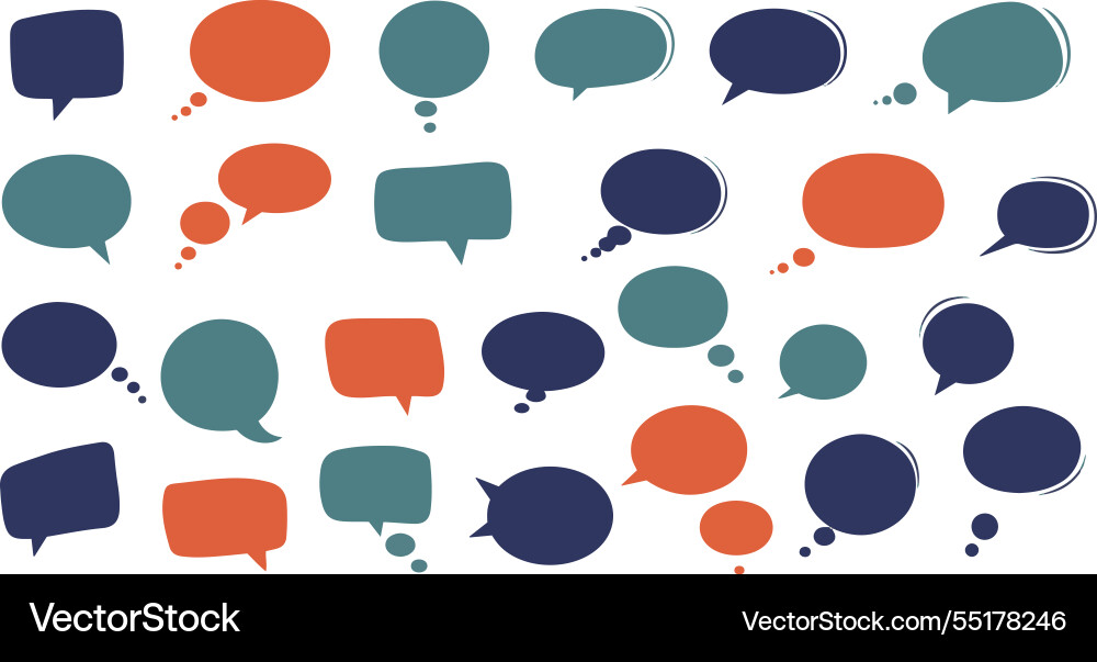 Clean line dialogue shapes for communication Vector Image