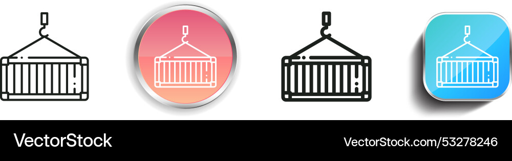 Crane icon thin linear regular and button style Crane icon thin linear regular and button style Vector Image