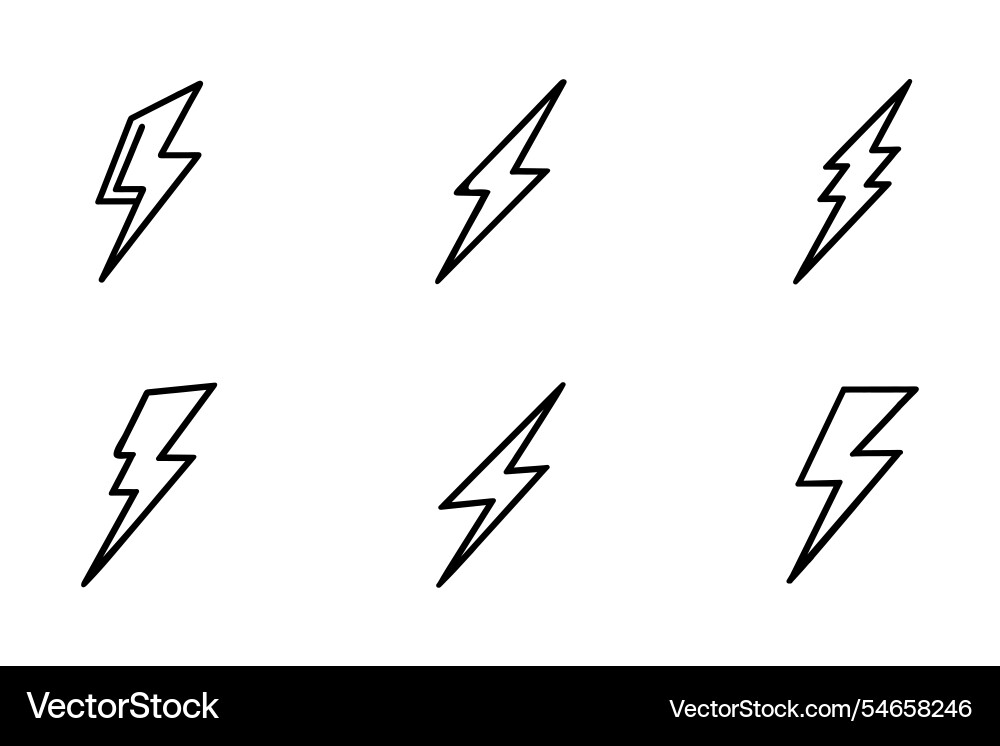 Flash icon bundle set in creative style Vector Image