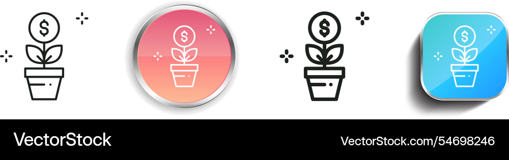 Growth icon thin linear regular and button style Growth icon thin linear regular and button style Vector Image