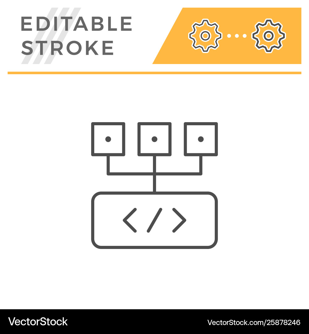 Programming editable stroke line icon Programming editable stroke line icon vector image