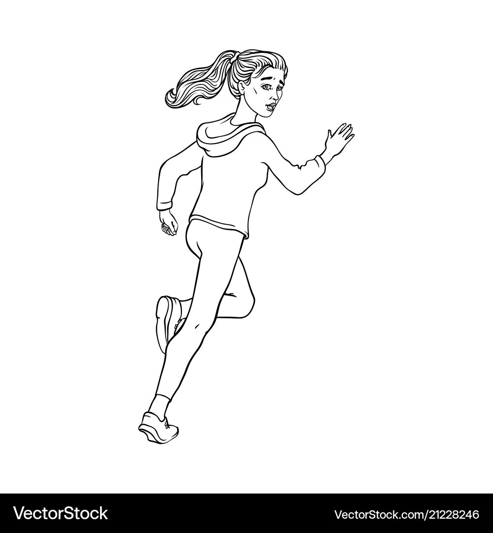 Running Girl - Fearful Escape Vector Image