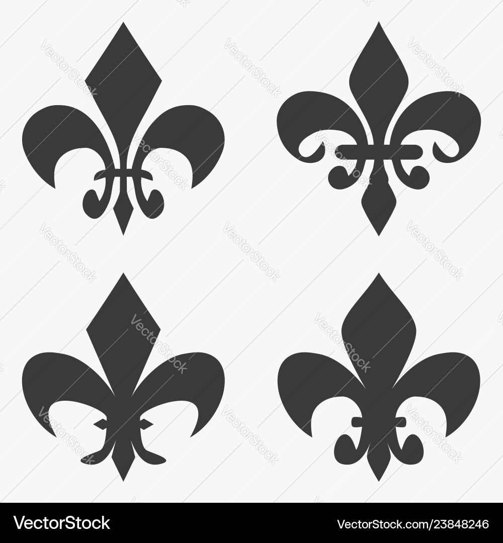 Set of fleur de lis symbol vector image